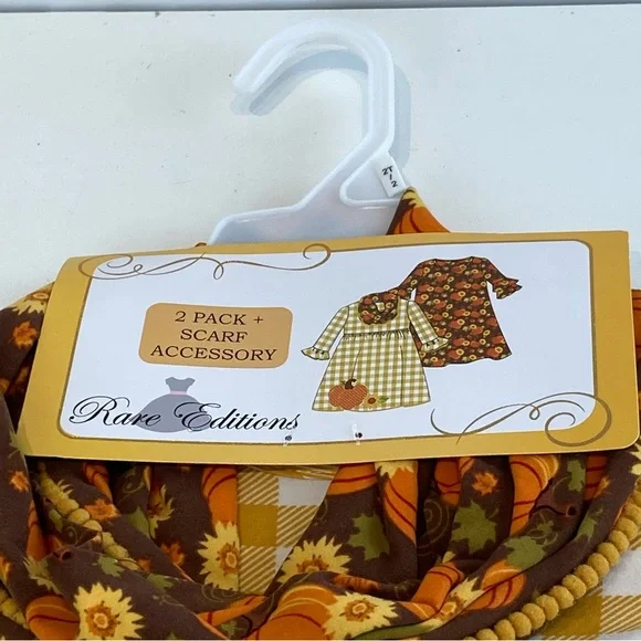 Rare Editions Toddler Girls Pumpkin Check Dress - 2 Pack 2T - Picture 11 of 14